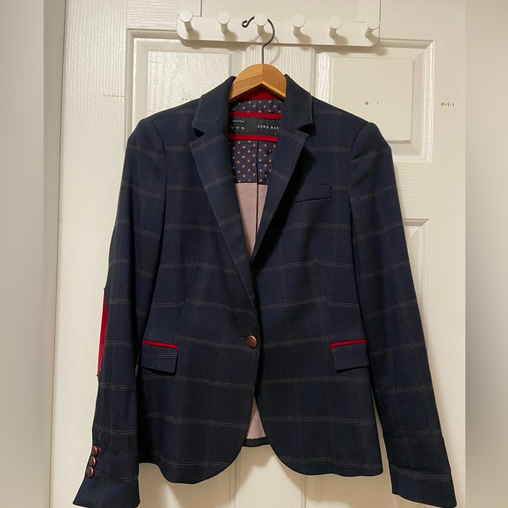Preppy Zara suit jacket with elbow patches!